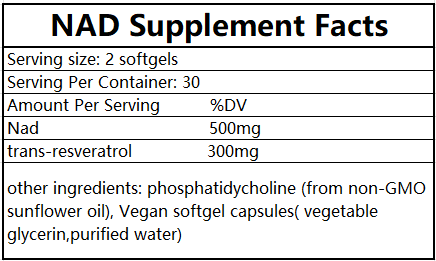 NAD+ and Resveratrol Soft Gel Capsules (Liposomal)