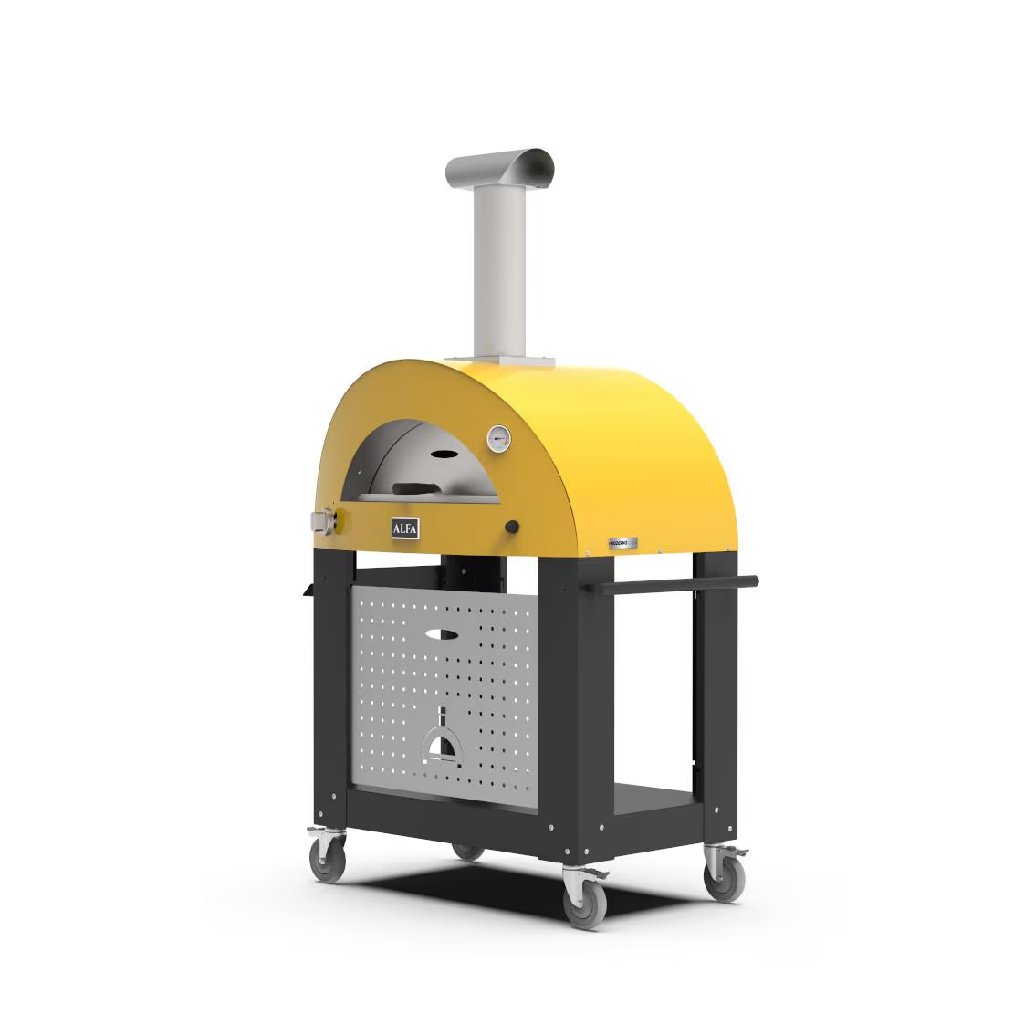 Alfa Moderno 2 Pizze Propane Pizza Oven W/ Natural Gas Conversion Kit and Oven Base - Fire Yellow - FXMD-2P-GGIA-U