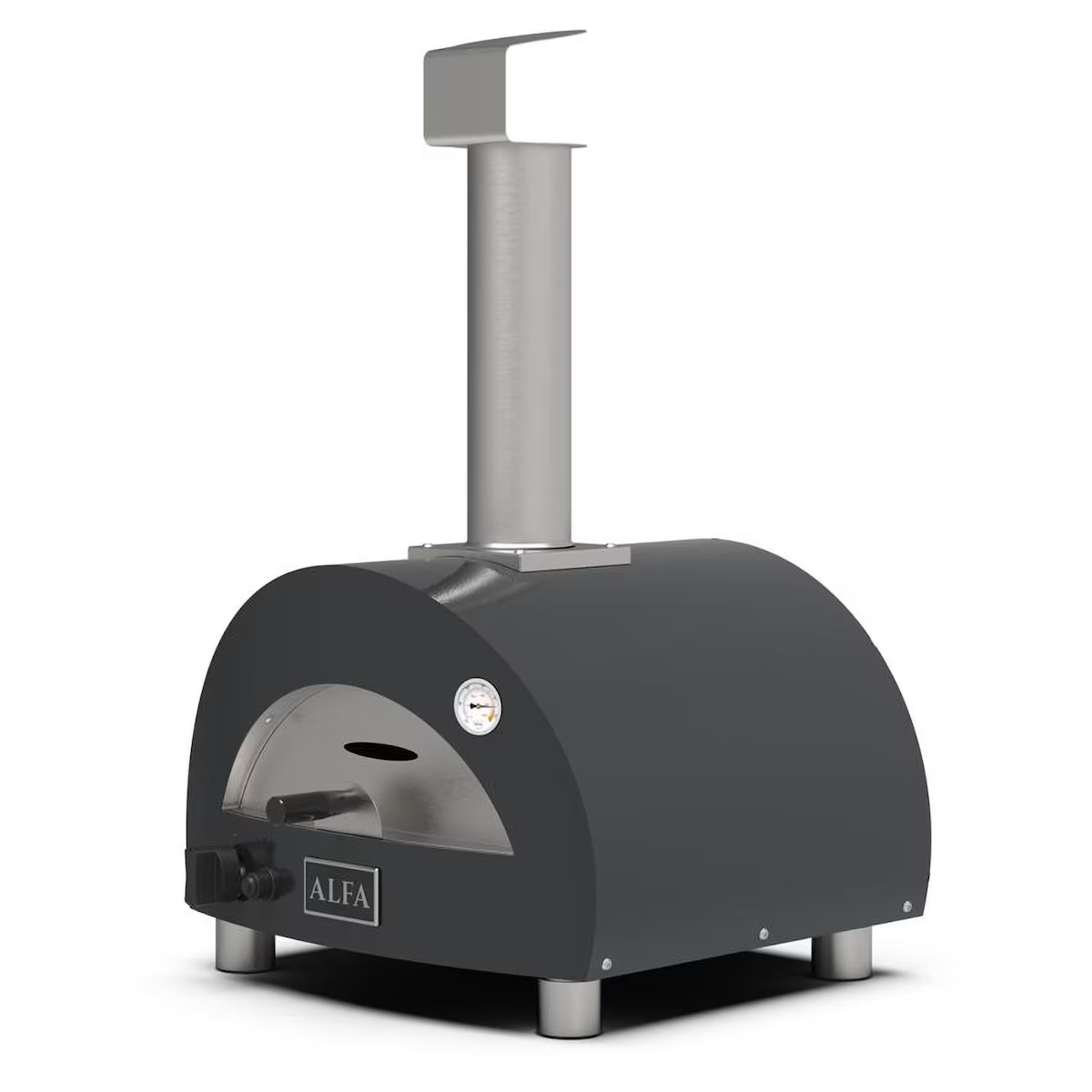 Alfa Moderno FXMD-PT-GGRA-U Portable Pizza Oven Ardesia Grey - Angled View - White Background