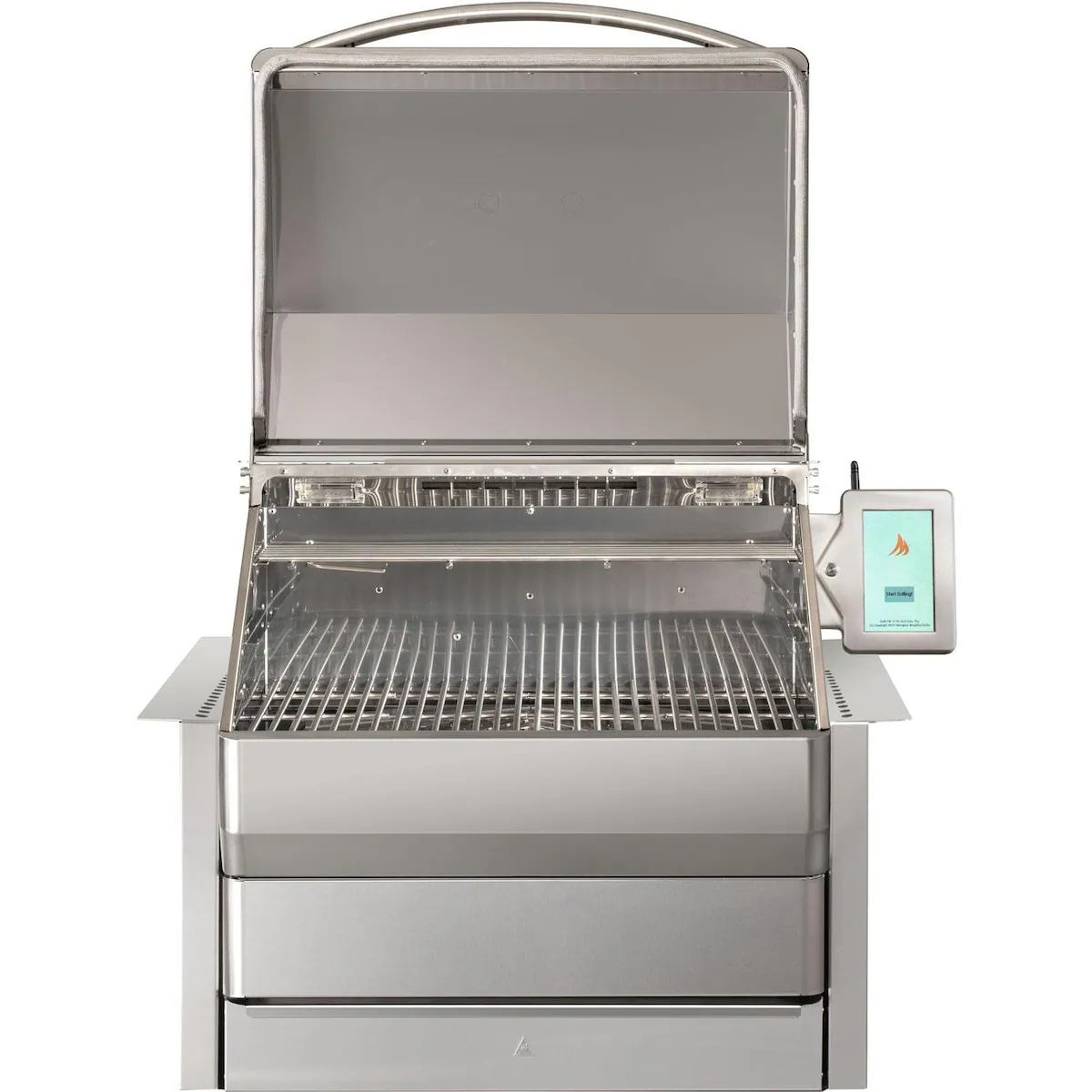 Memphis Grills VGB0001S Pro ITC3 28-Inch Built-In Pellet Grill - Front View With Hood Open