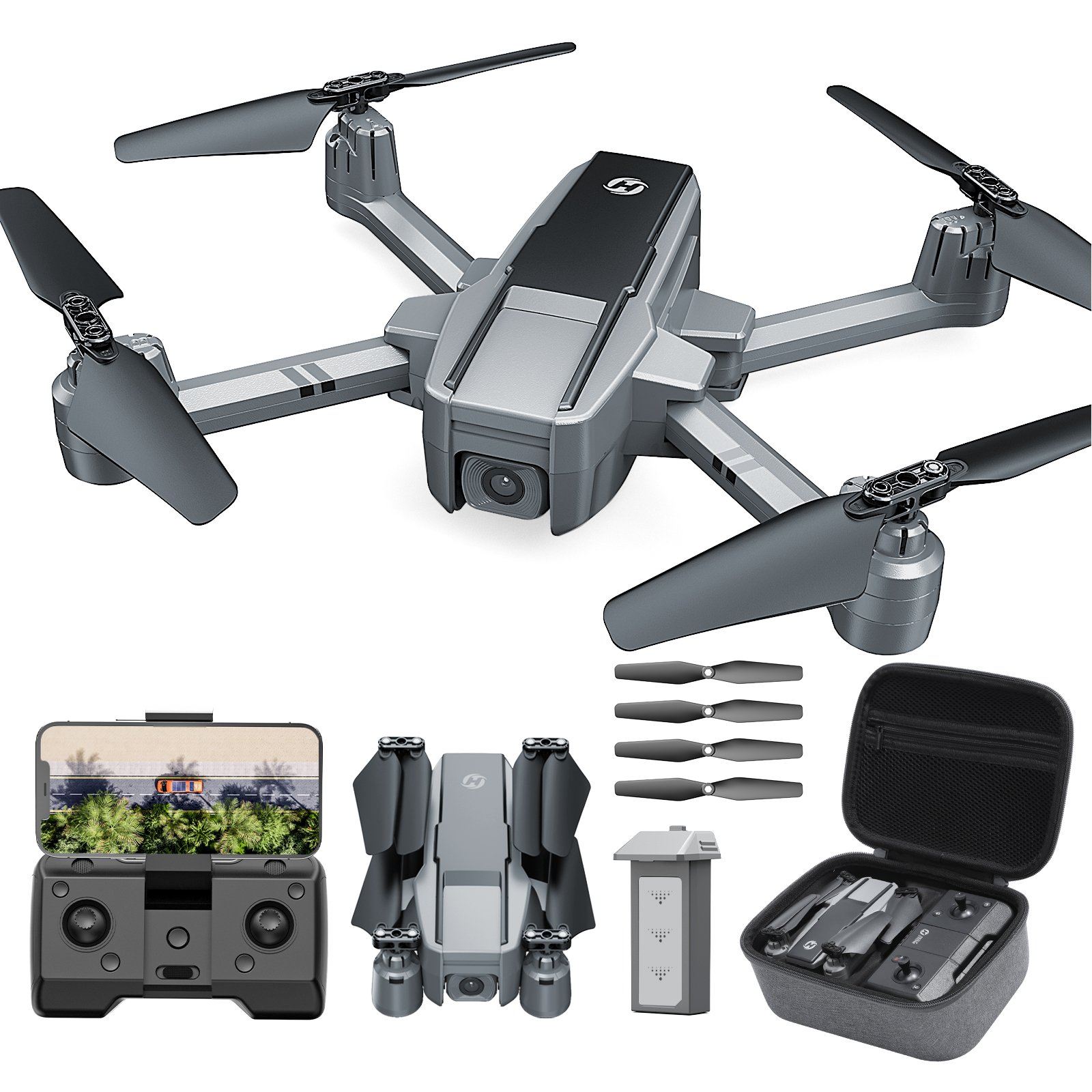 Holy Stone HS440D Drones with Camera for Adults 4K, Foldable GPS Drone with  19Mins Flight Time, Auto Return, Follow Me, Waypoints, 5G Transmission