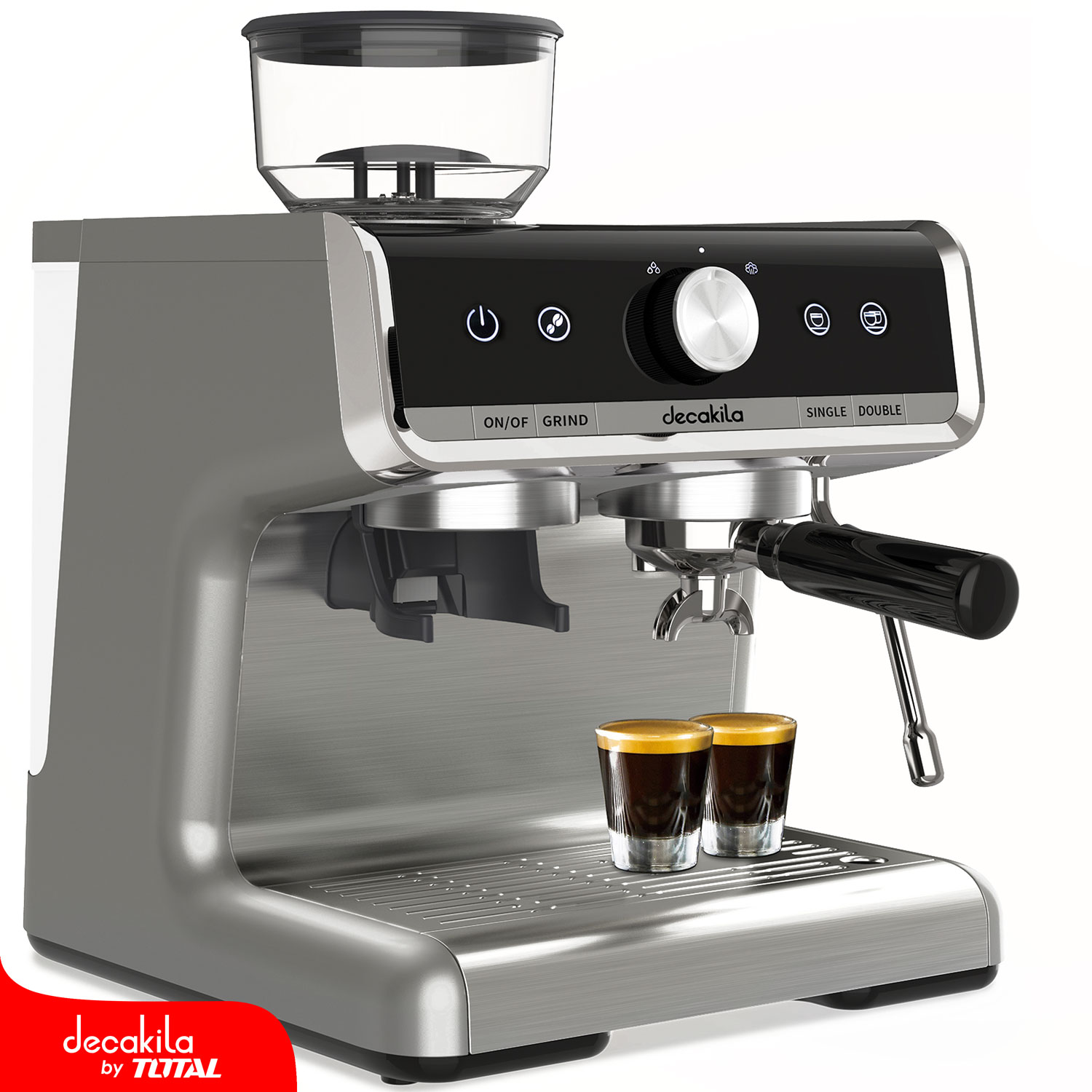 Máquina de café expreso de 15 bar, cafetera espresso con vapor comercial  para café con leche y capuchino, cafetera Expresso con tanque de agua