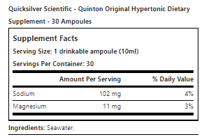 Original Quinton® Hypertonic 3.3 Ampoules, 30 drinkable glass