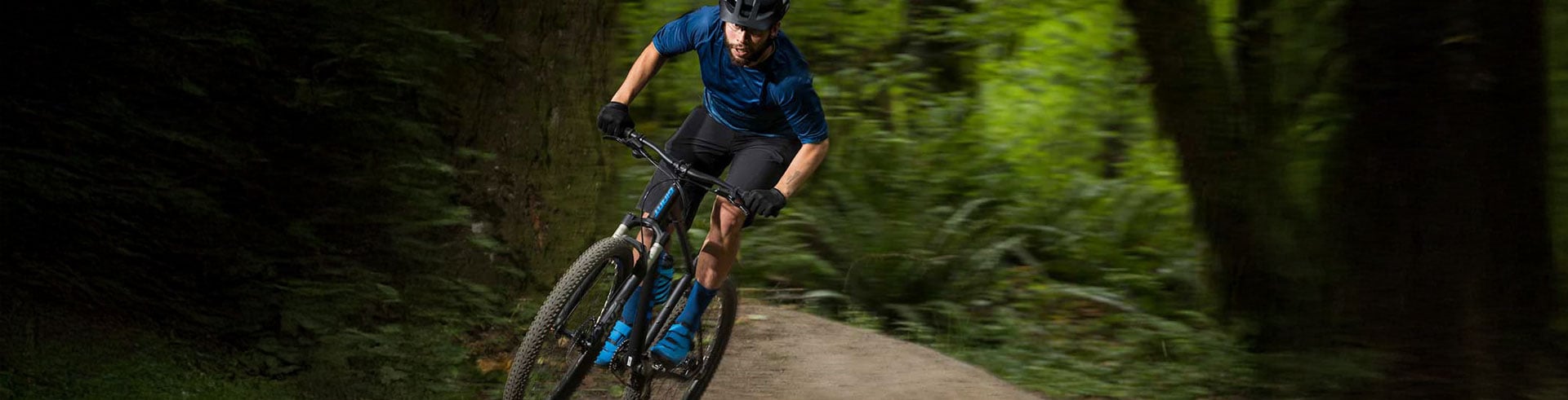 Giant hardtail mountain bike in action