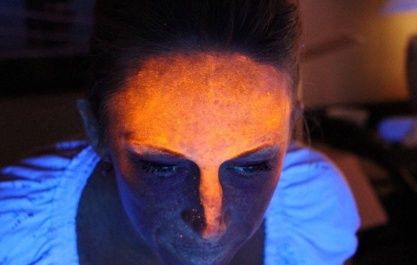 woman with UV makeup