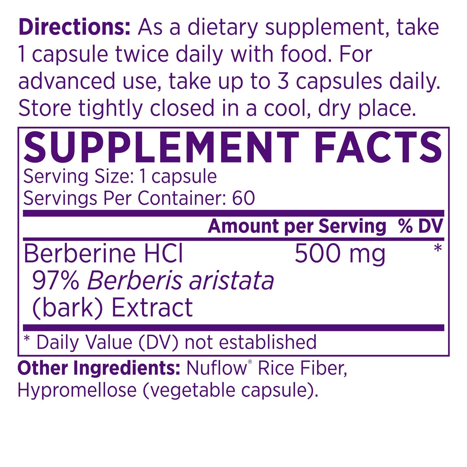 berberine supplement facts