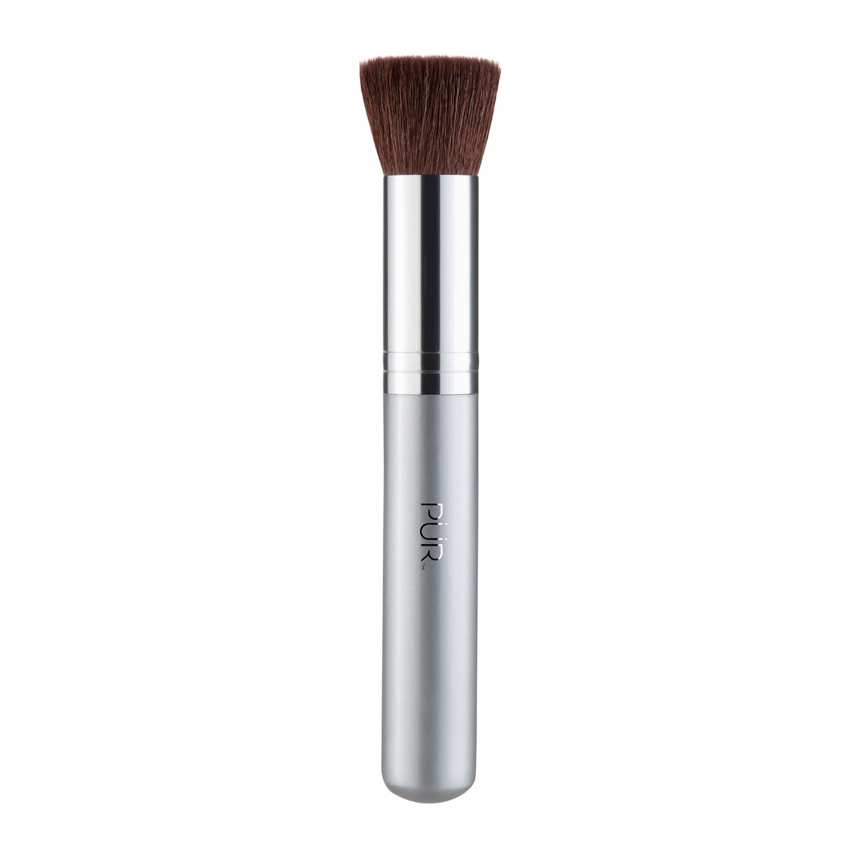 Using the Chisel Brush, apply 4-in-1 Pressed Mineral Makeup in circular motions to achieve an even and flawless-looking finish.