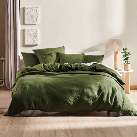 Linen House Lifestyle - Nimes Linen Quilt Cover Set Range Fern
