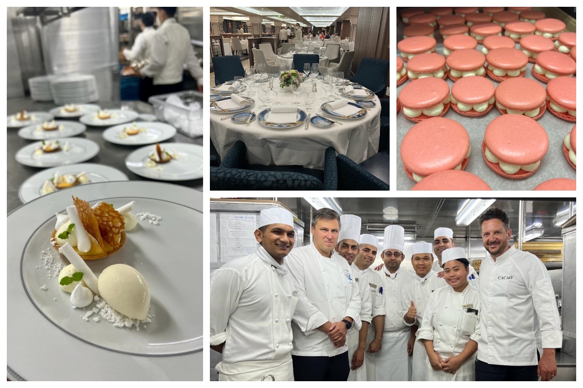 Tim Clark, Creative Director of CACAO invited as a guest pastry chef onboard Seven Seas Mariner to delight guests with his dessert creations. 