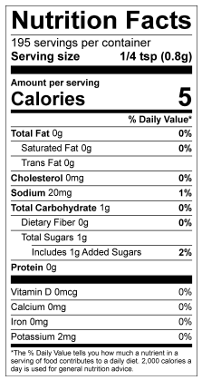 Honey BBQ Wing Dust Nutrition Facts