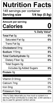 Buffalo HOT Wing Dust Nutrition Facts