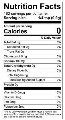Chili Lime Wing Dust Nutrition Facts 