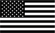 Drapeau américain en noir et blanc
