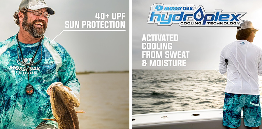 40+ UPF Sun Protections Mossy Oak Hydroplex Shirt 