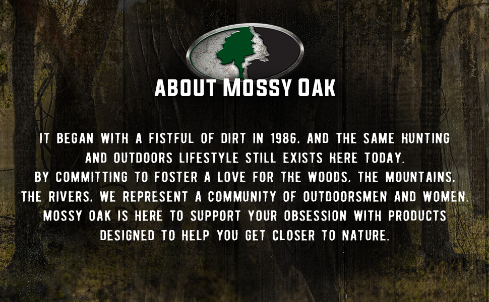Mossy Oak Motto 1986 Outdoors Camo Hutning 