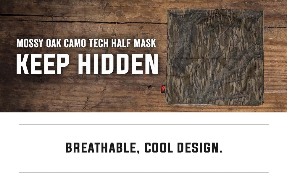 Mossy Oak Camo Tech Half Mask Keep Hidden Hunting