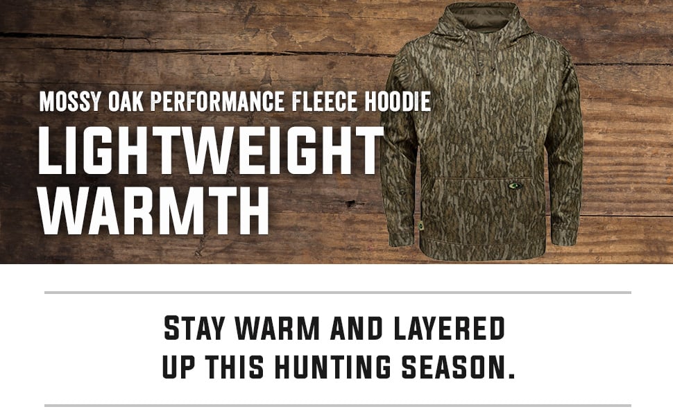 Mossy Oak Performance Fleece Hoodei Lightweight Warmth Hunting Jacket 