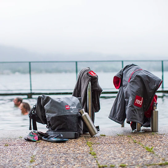 Couple swimming in Annecy Lake