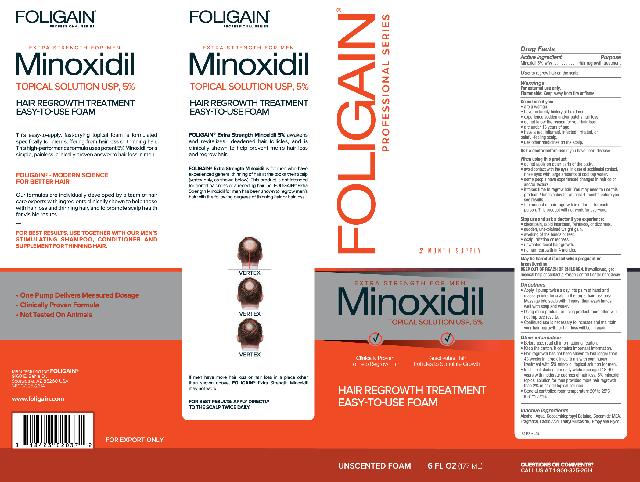 Rejse sælger Måltid FOLIGAIN Advanced Hair Regrowth Treatment Foam For Men with Minoxidil
