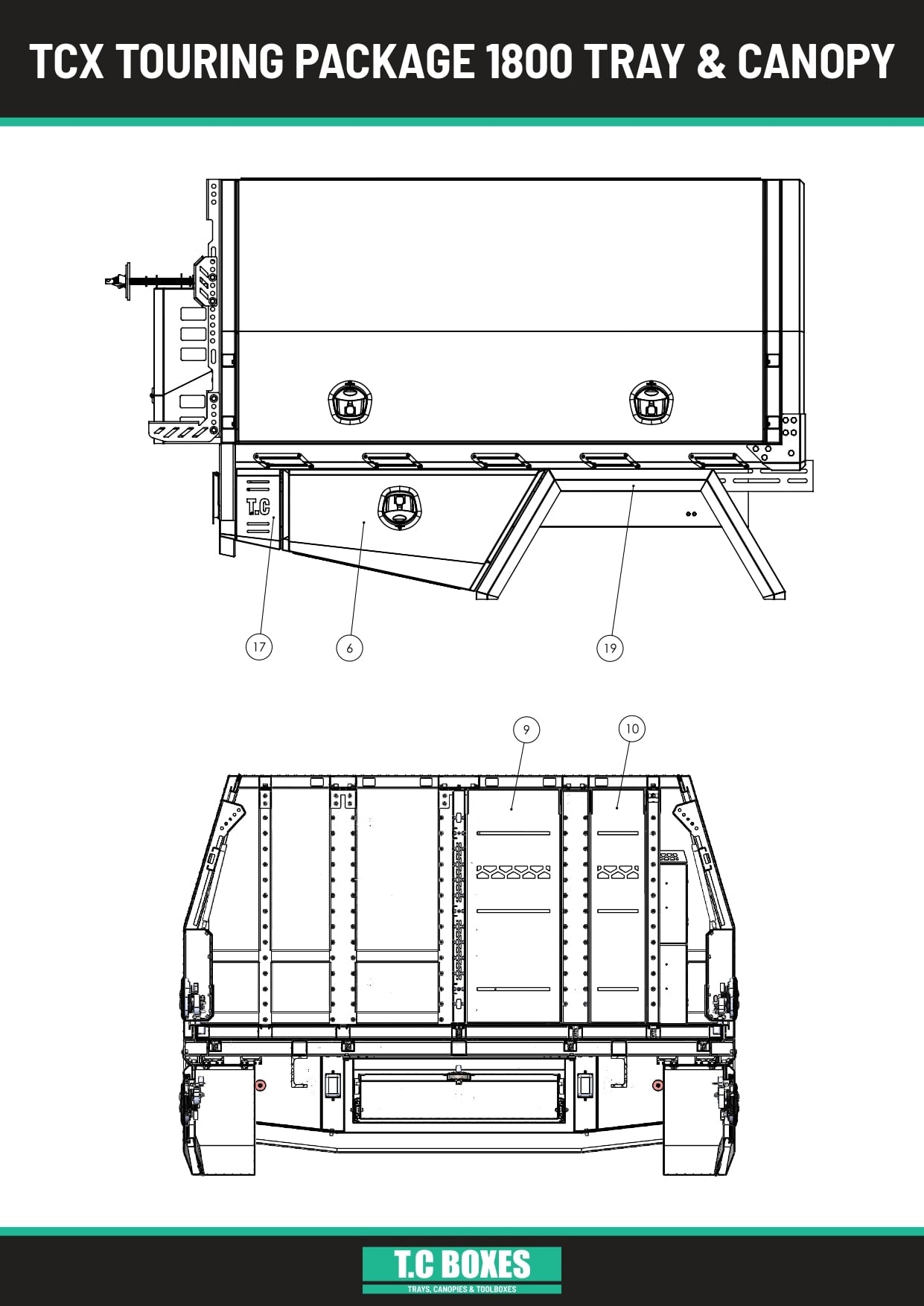 TcX Touring 1650 Tray Canopy specification sheet page 3