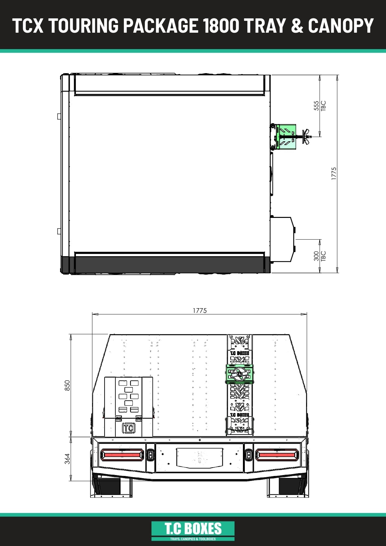 TcX Touring 1650 Tray Canopy specification sheet page 4