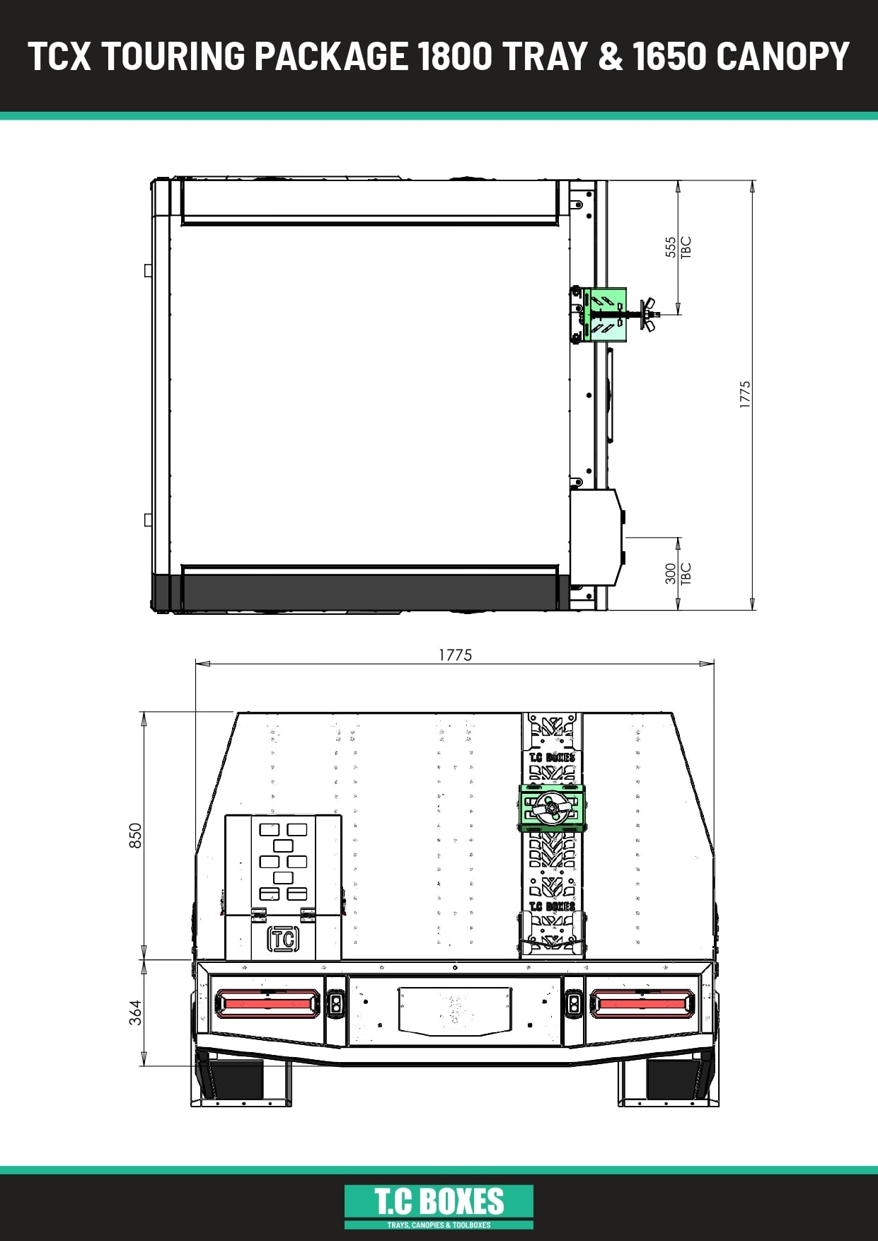 TcX Touring 1650 Tray Canopy specification sheet page 4