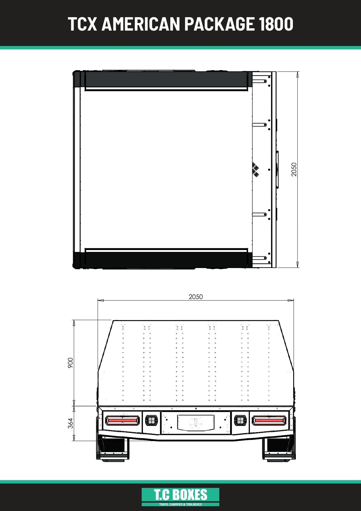 TcX Touring 1650 Tray Canopy specification sheet page 4