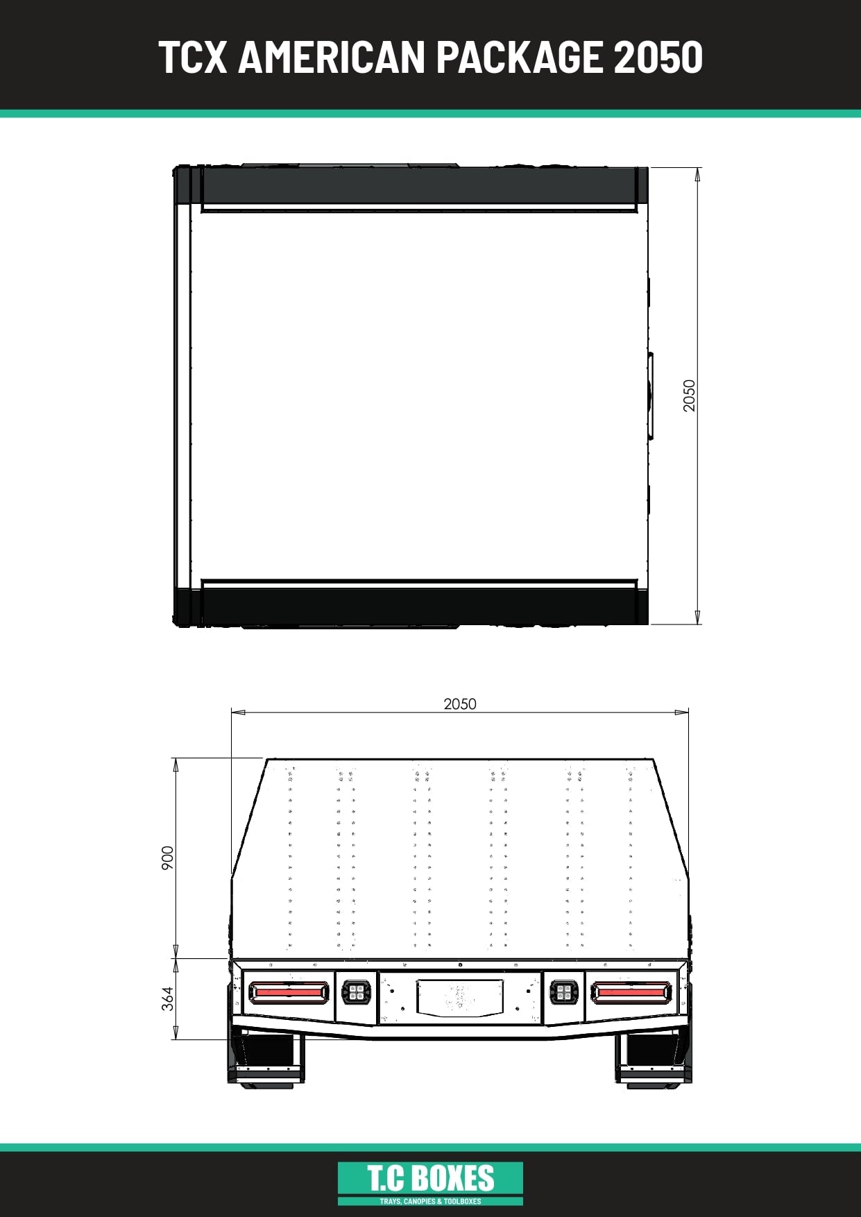 TcX Touring 1650 Tray Canopy specification sheet page 4