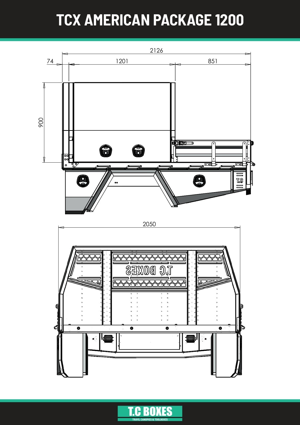 TcX Touring 1650 Tray Canopy specification sheet page 3