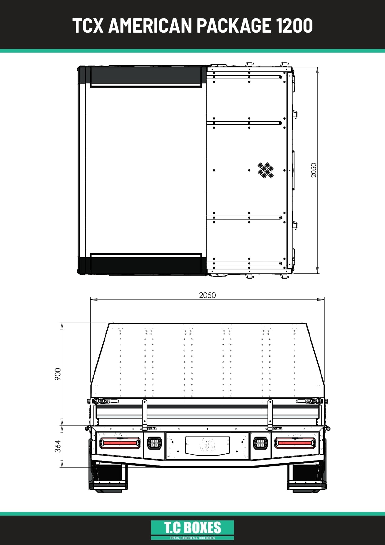 TcX Touring 1650 Tray Canopy specification sheet page 4