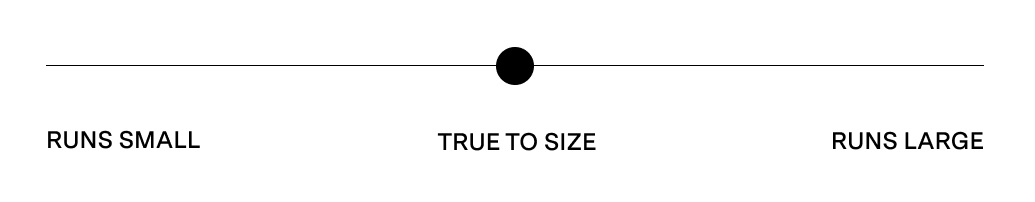 Size guide indicator showing this item fits true to size
