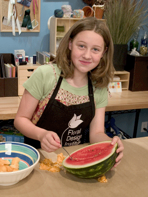 Consider using a melon baller to create perfect little orbs to serve later.