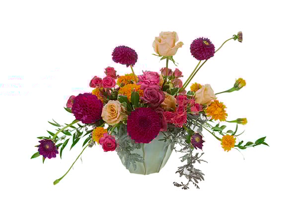 Add another layer of blooms to fill out the design. Extend some of the blooms and buds over the top too.