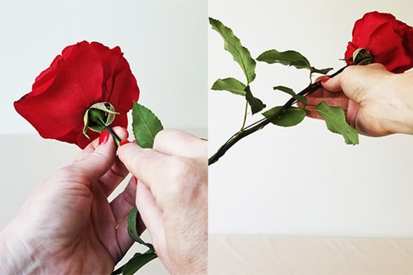 Wire each flower for better stability in the floral design.