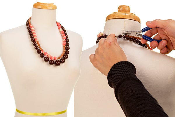 Completed strings of hypericum berries.