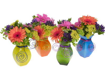 Cluster vases together, and display them in groups in different areas of the party venue.