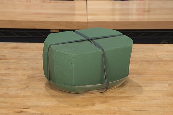 Tape a brick of foam to a plastic dish.