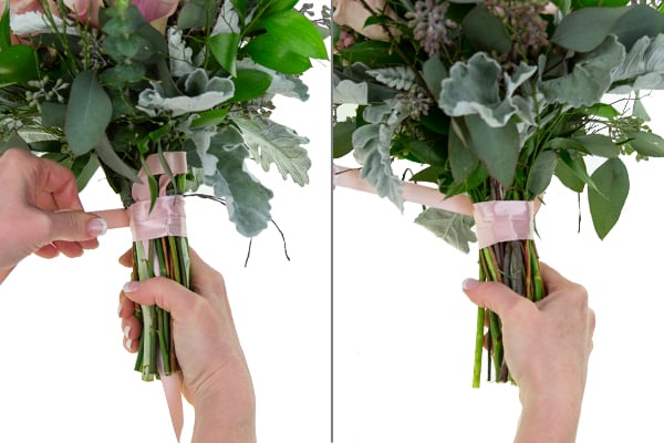 How to Wrap a Wedding Bouquet with Ribbon Step-By-Step