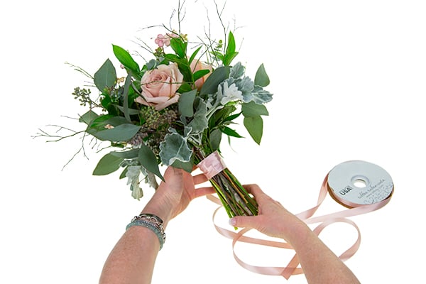 How to Wrap a Wedding Bouquet with Ribbon Step-By-Step