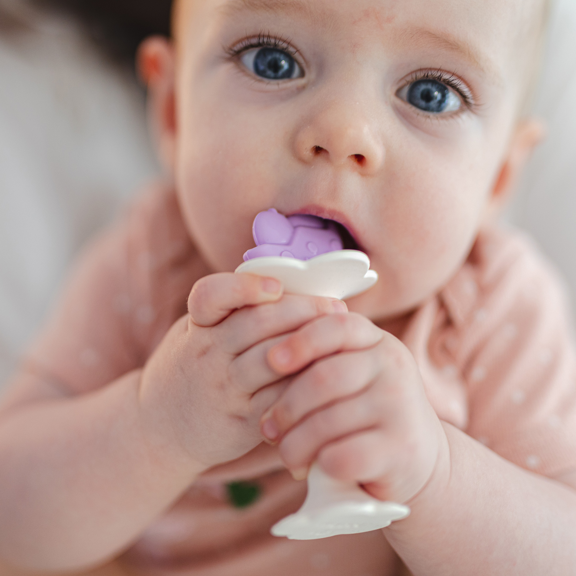 baby with teether