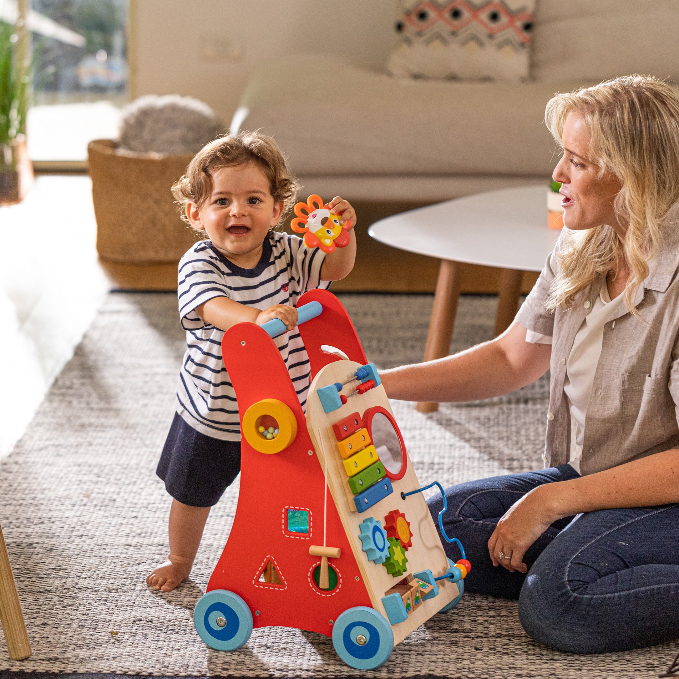 baby playing with toys