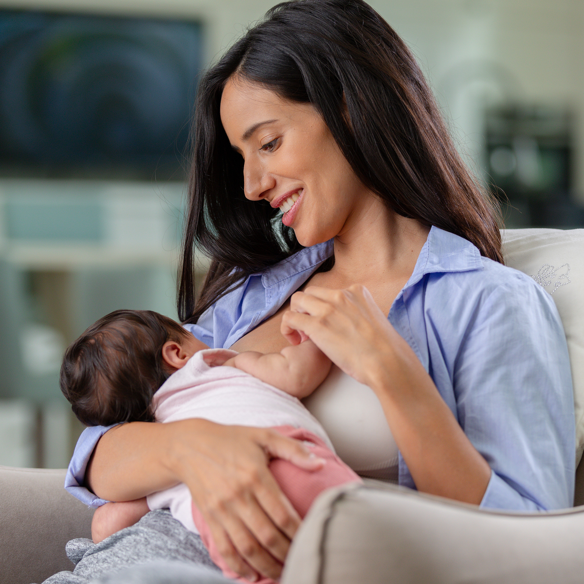 Mom breastfeeding her baby