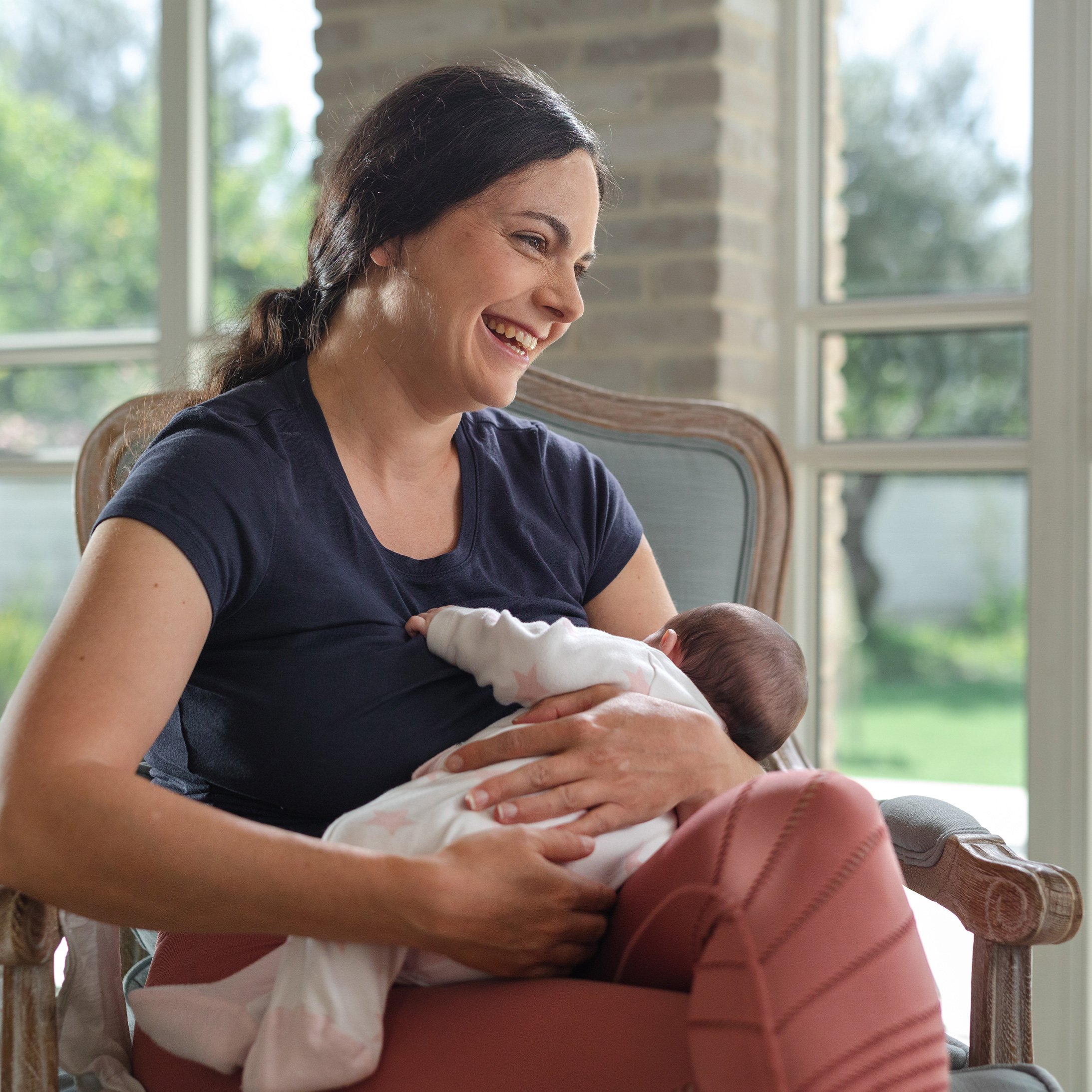 mom breastfeeding baby