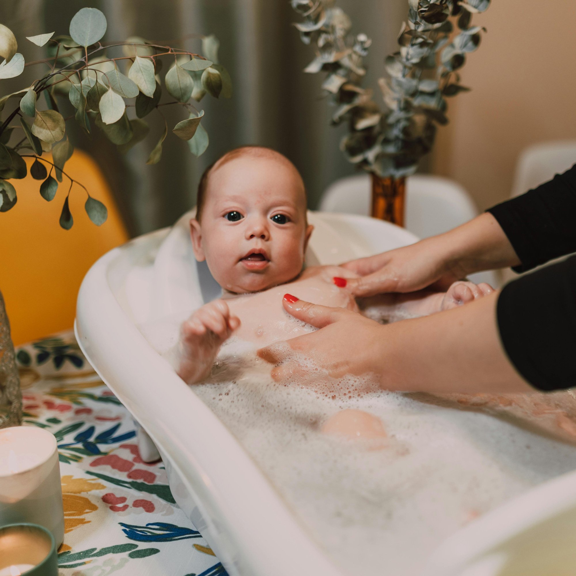 baby takin a bath