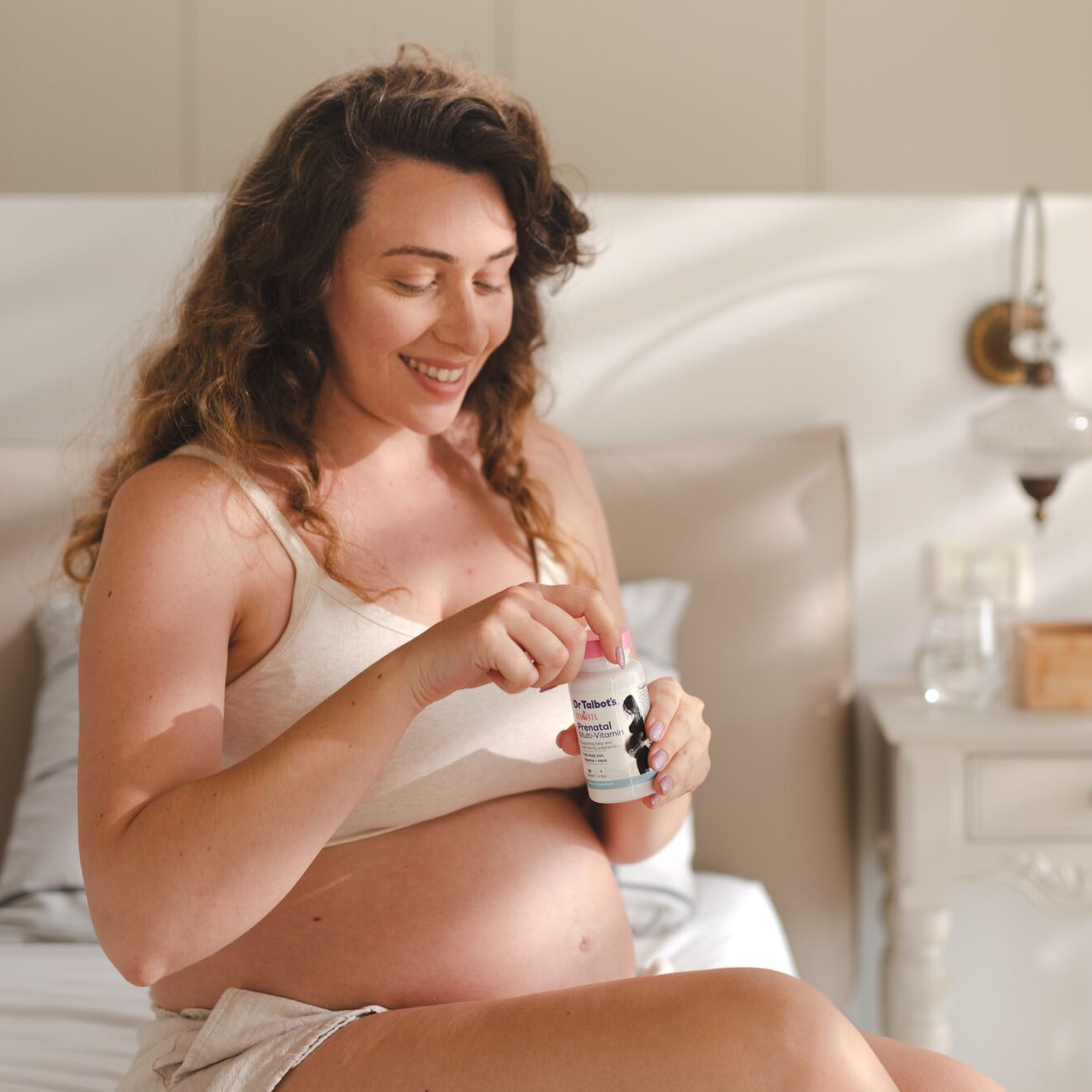 Lady taking prenatal