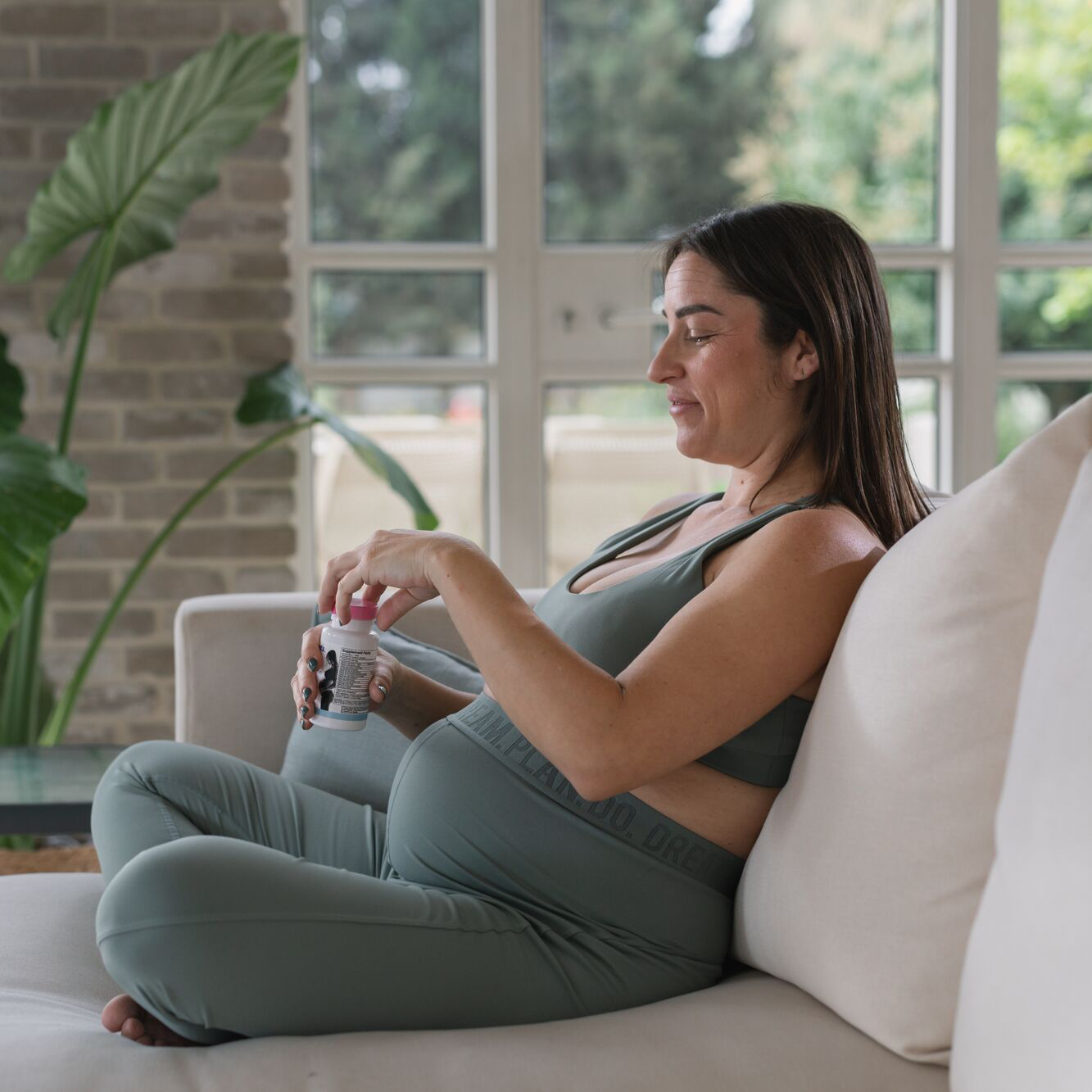 Lady taking prenatal