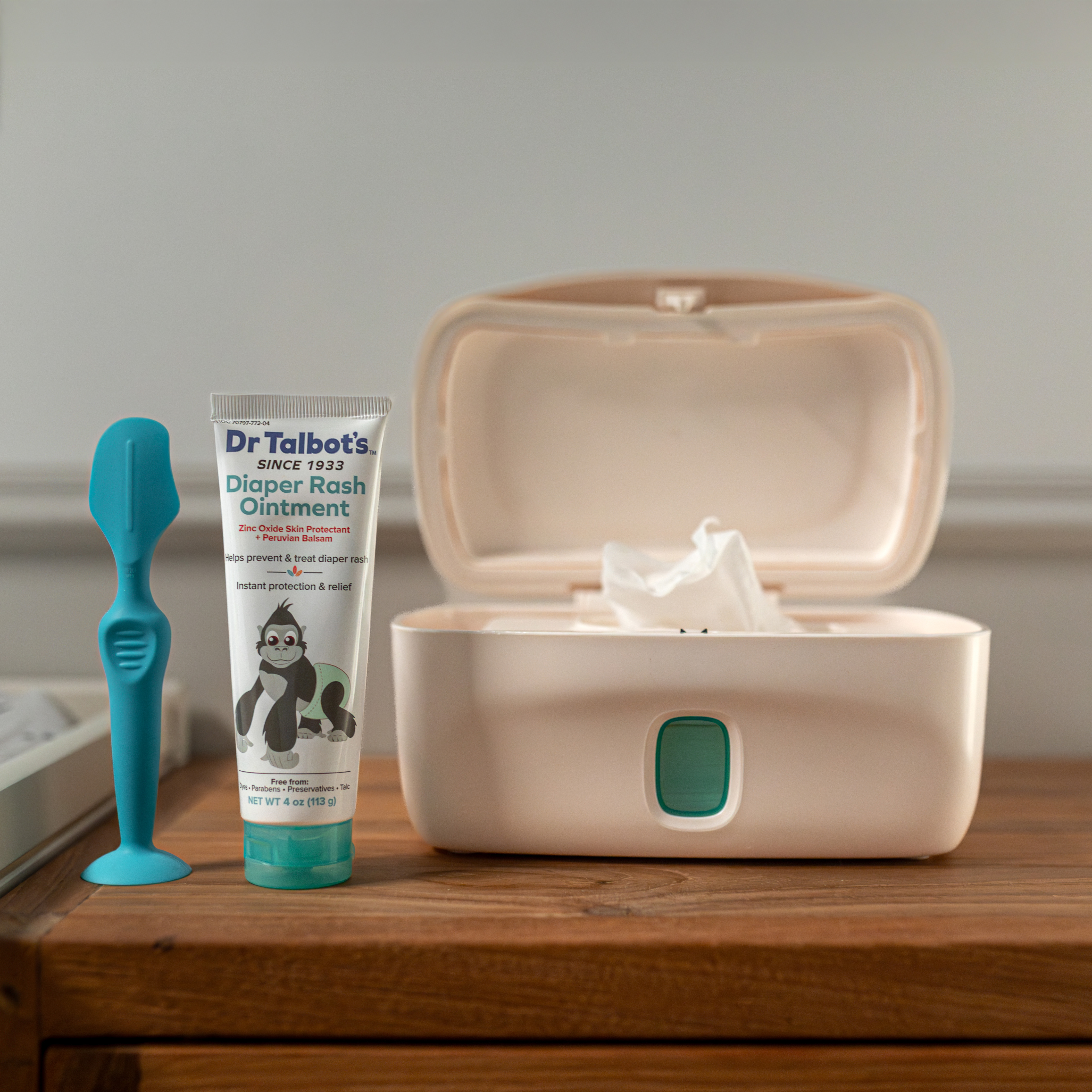 Dr Talbot's Diaper Brush, Diaper Ointment, and wipes