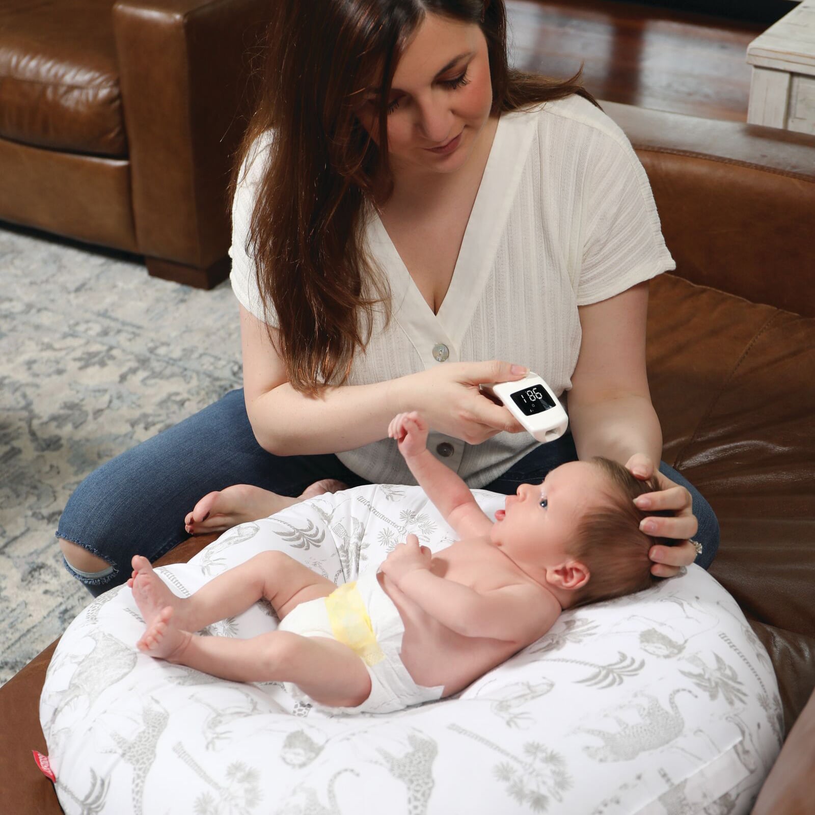 mom and baby using Dr. Talbot's Thermometer