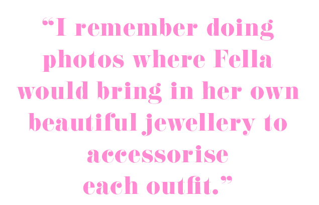 Marianne remembers doing photos where Fella would bring in her own jewellery to accessorise each outift.
