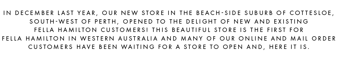 Text block explaining new store opening in Cottesloe.